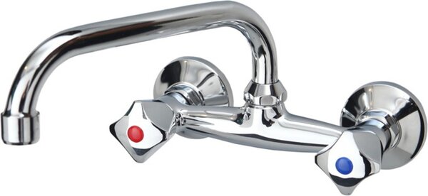 Miscelatore per lavabo Lucy a due leve con bocca a C
