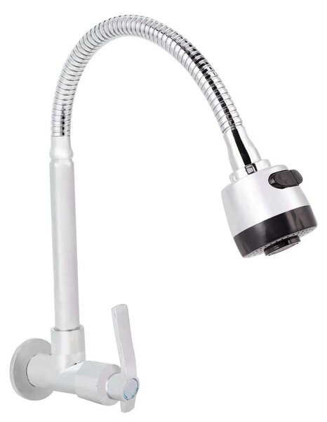 Miscelatore da cucina a parete - Miscelatore monocomando per acqua fredda - Rotazione a 360° - Attacco G1/2