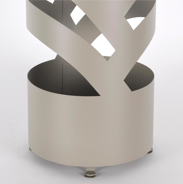 Porta ombrelli design moderno Struttura in metallo tagliata al laser ARCHI Dimensioni 25xh 58 cm con piedini rialzati e vaschetta raccogli acqua Colore Tortora pastello