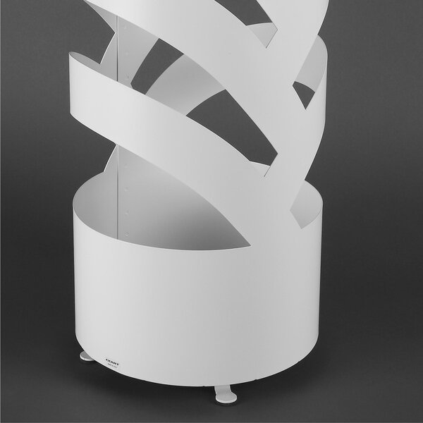 Porta ombrelli design moderno Struttura in metallo tagliata al laser ARCHI Dimensioni 25xh 58 cm con piedini rialzati e vaschetta raccogli acqua Colore Bianco
