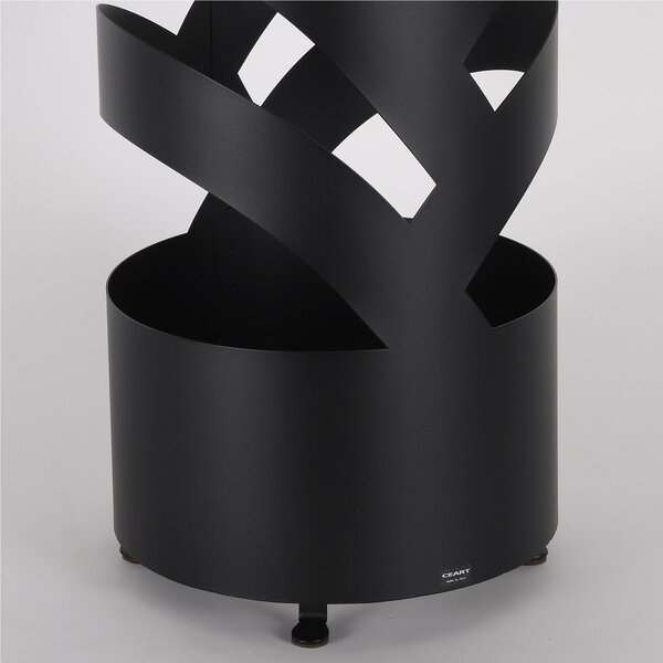 Porta ombrelli design moderno Struttura in metallo tagliata al laser ARCHI Dimensioni 25xh 58 cm con piedini rialzati e vaschetta raccogli acqua Colore Nero pastello