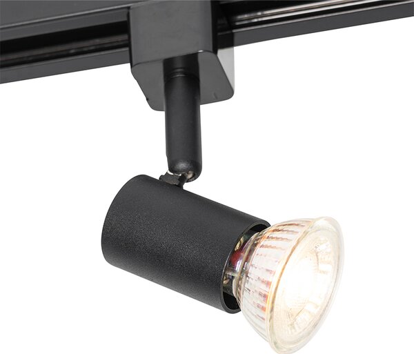 QAZQA - Moderno faretto monofase I Faretto I Faretto da soffitto I Faretto da incasso I Faretto I Lampada I Lampada nera - Jeany I Soggiorno I Camera da letto - Alluminio rotondo - Adatto a LED GU10