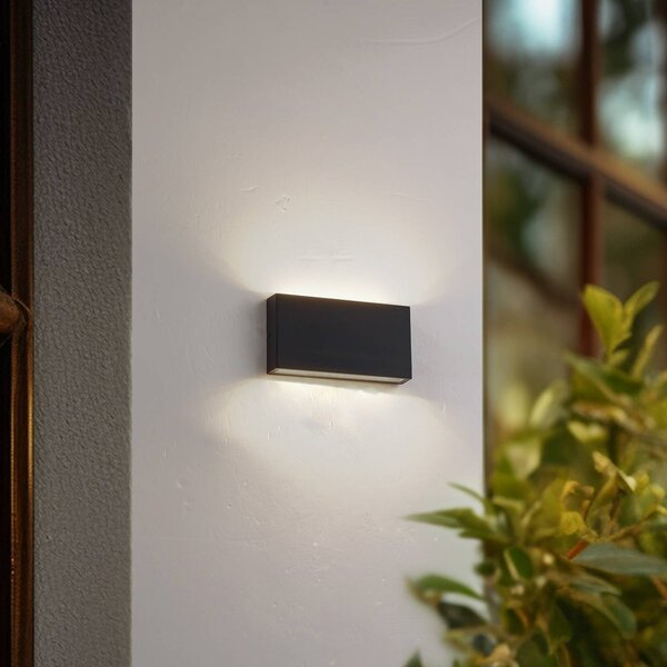 Lindby applique da esterni LED Jarte, nera, metallo, 17 cm, IP54 Jarte, Nero, Alluminio, Moderno