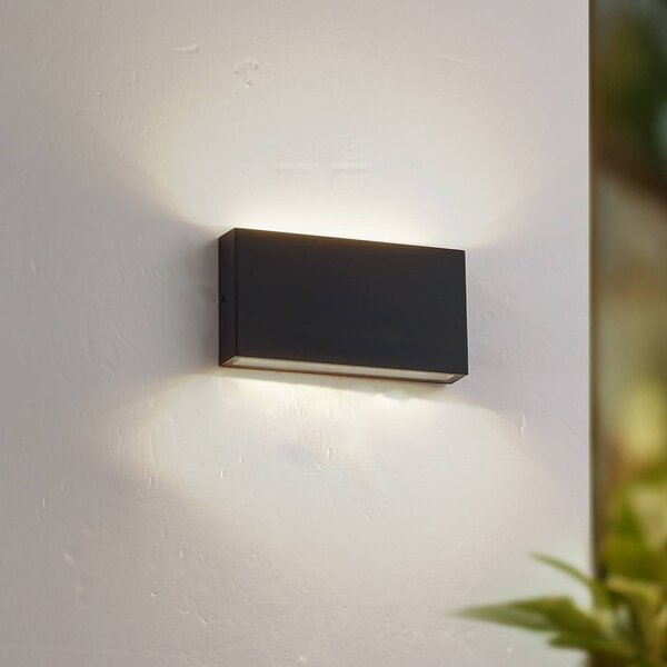 Lindby applique da esterni LED Jarte, nera, metallo, 17 cm, IP54 Jarte, Nero, Alluminio, Moderno