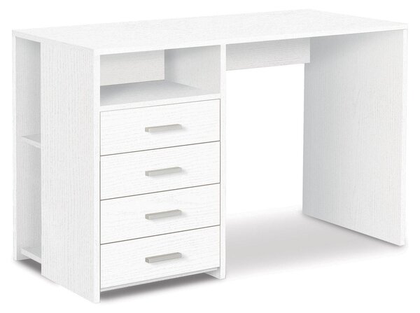 Scrivania da Ufficio 4 Cassetti 120x76x55 cm Bianco Fiammato