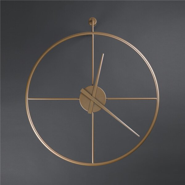Orologio da parete in Metallo FIRENZE BIG Dimensioni 90 cm lancette NERE, senza numeri colore Oro Metallizzato