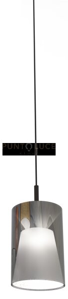 Iconic-p f sospensione 1 luce struttura in metallo cromo nero con v