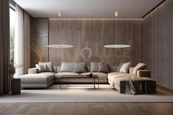 Koi-s70 o sospensione led diametro 70cm in vetro con partciolari or
