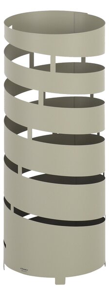 Porta ombrelli design moderno Struttura in metallo tagliata al laser POP SPIRALE Dimensioni 20xh 49 cm con piedini rialzati e vaschetta raccogli acqua Tortora Pastello