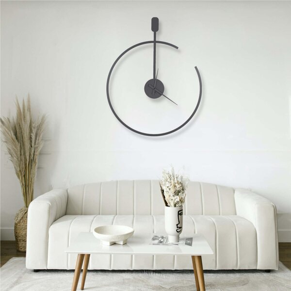 Orologio da parete in Metallo dal design contemporaneo LINE con quadrante Grigio Dimensioni 74xh 92 cm lancette GRIGIO colore Grigio marmo