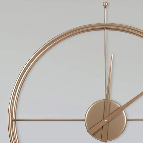 Orologio da parete moderno modello ESSENZIALE di grandi Dimensioni 60 cm lancette ORO realizzato con al taglio laser verniciato con vernice bicomponente colore oro