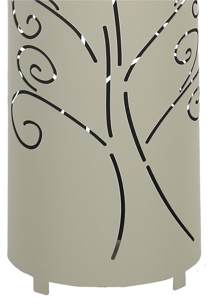 Porta ombrelli design moderno Struttura in metallo tagliata al laser POP ALBERO DELLA VITA Dimensioni 20xh 49 cm con piedini rialzati e vaschetta raccogli acqua Colore Tortora Pastello