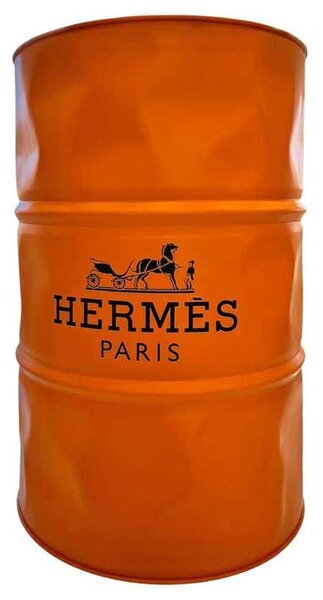 COMODINO BARREL HERMES H 60 CM 6 KG NAOR ORANGE
