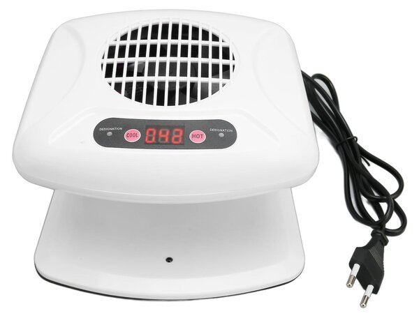 Asciugatore per unghie portatile, con aria calda e fredda, ventilatore con sensore automatico, ideale per uso domestico o professionale, colore bianco, spina europea, 220 V