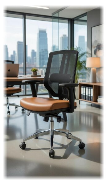 Sedia da ufficio ergonomica con braccioli regolabili e funzione girevole
