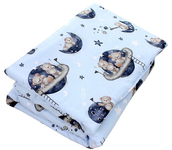Set copriletto fantasia per bambini TupTam, copriletto per tutte le stagioni, copriletto, cuscino, cuscino piatto, 2 pezzi, colore: Orsi nello spazio, dimensioni: 135x100 cm