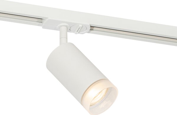 Faretto moderno con anello bianco per sistema a binario monofase GU10 50mm - Iconic Jeana