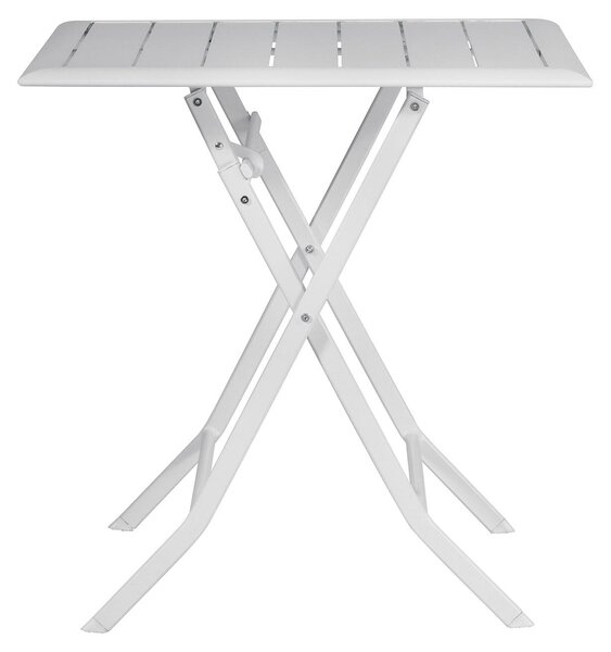 Tavolo Pieghevole da Giardino 60x60x72 cm Lucca in Alluminio Bianco
