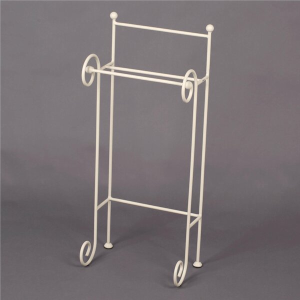 Porta asciugamani in Ferro battuto CON RICCIO dimensioni 34x24xh85 cm - peso 3,9 kg Stile classico Linea bagno AVORIO PASTELLO - PANNA