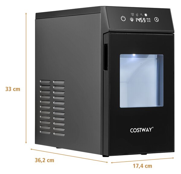 Costway Macchina per ghiaccio sferico 50mm autopulente timer 8h, Ghiacciera da tavolo con finestra trasparente per whisky/cocktail 48/giorno