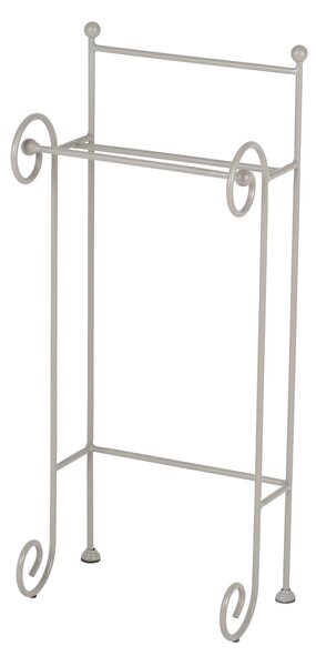 Porta asciugamani in Ferro battuto CON RICCIO dimensioni 34x24xh85 cm - peso 3,9 kg Stile classico Linea bagno Tortora Pastello