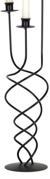 Candeliere, da tavolo iin Ferro attorcigliato 3 Fiamme in ferro battuto Dimensioni 19x19x h 56 cm Stile Classico moderno Nero Pastello