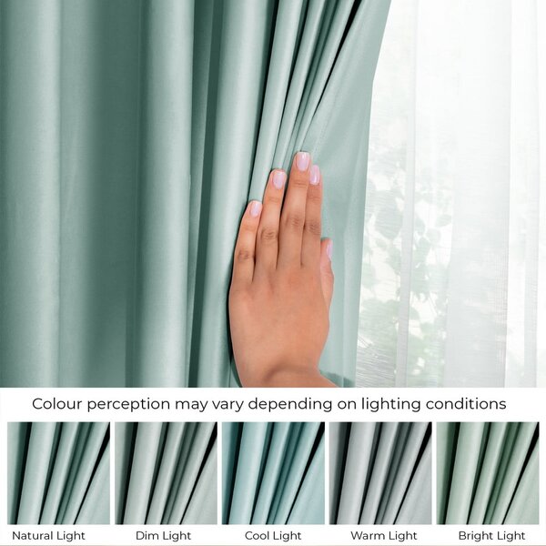 Tenda parzialmente oscurante verde chiaro in velluto 140x245 cm Pleat – Restilo