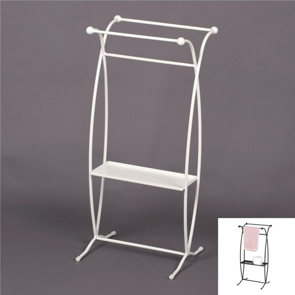 Porta asciugamani in Ferro battuto dimensioni 38x30xh80 cm - peso 4 kg Stile classico Linea bagno Bianco Pastello