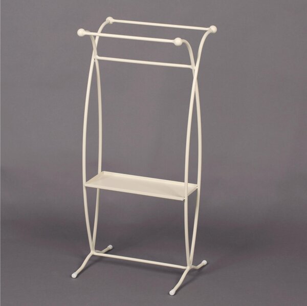 Porta asciugamani in Ferro battuto dimensioni 38x30xh80 cm - peso 4 kg Stile classico Linea bagno bianco Panna