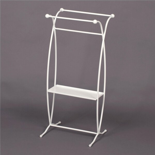 Porta asciugamani in Ferro battuto dimensioni 38x30xh80 cm - peso 4 kg Stile classico Linea bagno Bianco Pastello