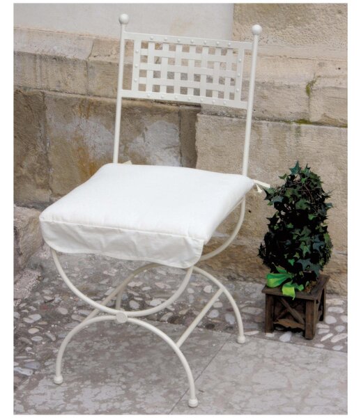 Sedia in ferro battuto in ferro battuto Lavorazione antica a Mano Dimensioni 41x45x h 92 cm utilizzabile in ambienti Interni O esterni coperti