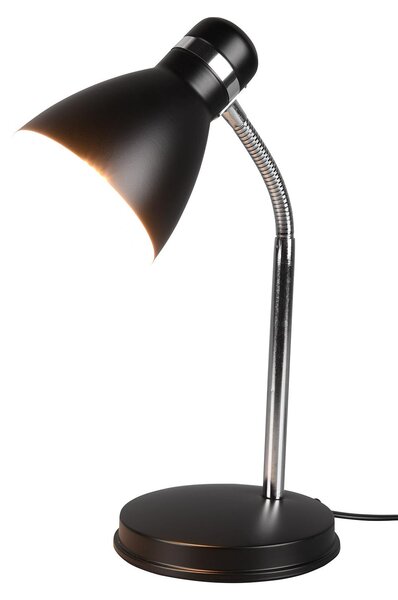 Lampada da Tavolo da Interno Attacco E27 in Metallo Nero Opaco