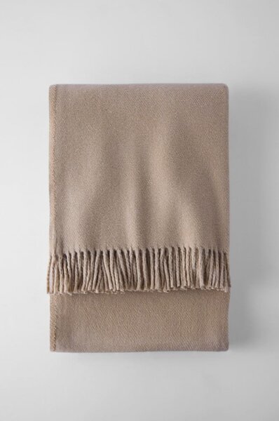 Plaid marrone con basi di cotone, 140 x 180 cm Plain - Euromant