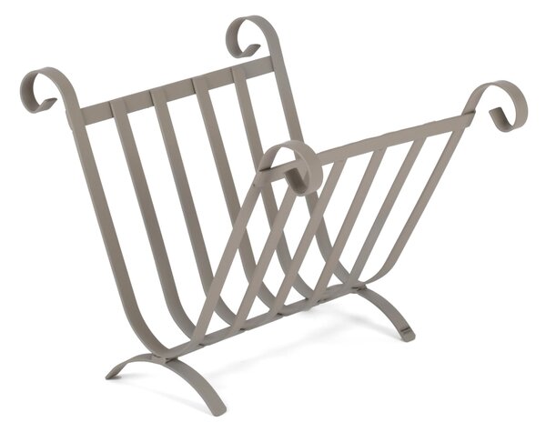 Portariviste in ferro Battuto un riccio Dimensioni 41x28xh 27 cm stile shabby chic colore Tortora