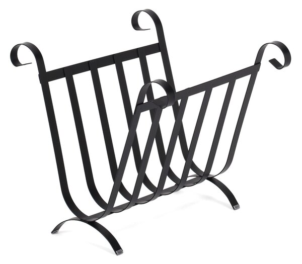 Portariviste in ferro Battuto un riccio Dimensioni 41x28xh 27 cm stile shabby chic colore Nero Opaco