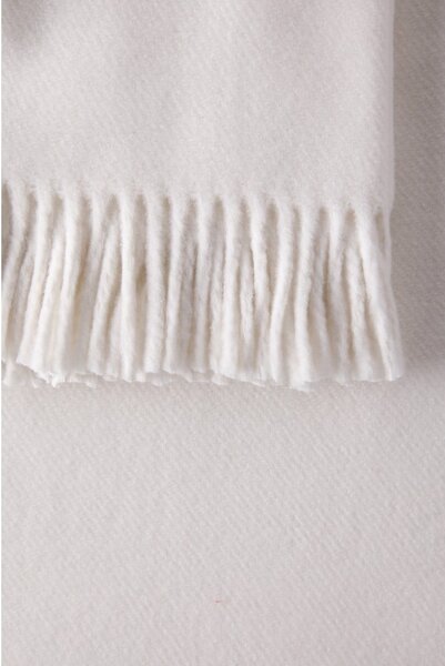 Plaid crema con basi di cotone, 140 x 180 cm Plain - Euromant