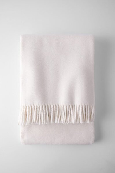 Plaid crema con basi di cotone, 140 x 180 cm Plain - Euromant