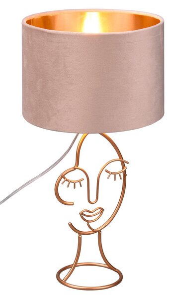Lampada da Tavolo da Interno Attacco E27 in Metallo Beige