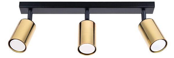 Sollux SL.1384 - Faretto WINX 3xGU10/10W/230V nero/oro