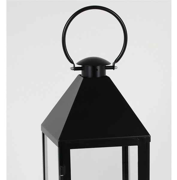 Lanterna classica In ferro Battuto stile Minimalista Dimensioni 30x30xh 70 cm - Adatta ad Ambienti Esterni ed Interni lavorazione artigianale colore Nero Opaco