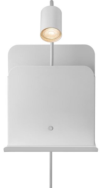 Nordlux - Lampada da parete ROOMI con mensola e USB 1xGU10/8W/230V bianco