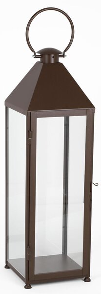 Lanterna classica In ferro Battuto stile Minimalista Dimensioni 30x30xh 120 cm - Adatta ad Ambienti Esterni ed Interni lavorazione artigianale colore Bronzo Corten