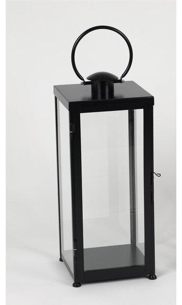 Lanterna Piana In ferro Battuto stile Minimalista Dimensioni 30x30xh 73 cm - Adatta ad Ambienti Esterni ed Interni lavorazione artigianale colore Nero Opaco