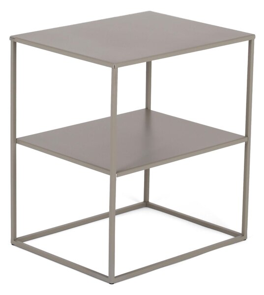 Tavolino da salotto rettangolare design minimalista 2 Piani dimensioni 45x35x 50 h cm - peso 6,8 kg Stile Minimal Linea bagno Tortora Pastello