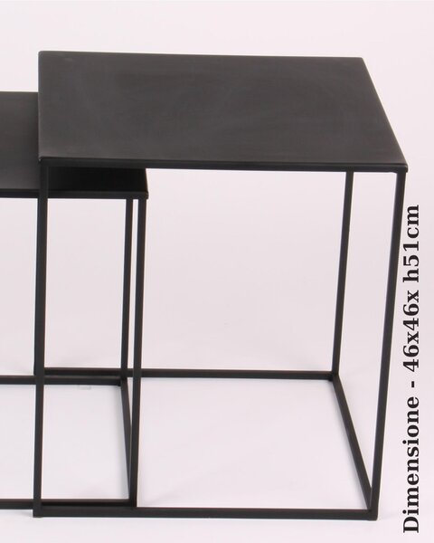 Tavolino da salotto CUBO BIG design moderno dimensioni 46x46x h51h cm - peso 3,8 kg Stile moderno colore Nero Pastello