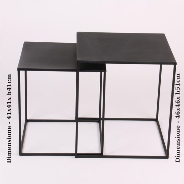 Tavolino da salotto CUBO design moderno dimensioni 41x41x h 41 cm - peso 3,8 kg Stile moderno colore Nero Pastello
