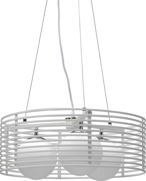 Lampada a Sospensione Ø50xH120 cm in Metallo Cage Bianco