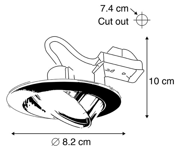 Faretto da incasso acciaio inclinabile incl. lampadina smart GU10 - EDU