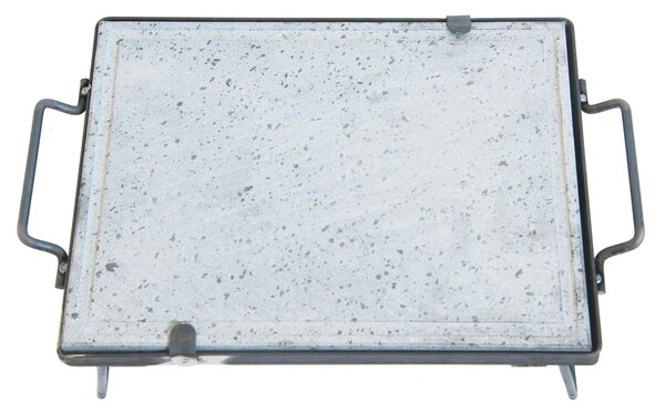 Bistecchiera in roccia Lavica telaio in Ferro Dimensioni 42x32x h 16 cm Superficie di cottura 40x30 cm piedi richiudibili