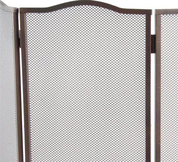 Parascintille in ferro Battuto a Quattro Pannelli TRENTO Dimensioni 100x1x h 51,5 cm - Peso 5,30 lavorazione artigianale colore ruggine